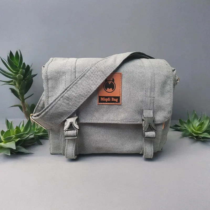 Miqdi Tas Selempang Kuliah Distro Keren Simple Dan Modis Kanvas Pria 5