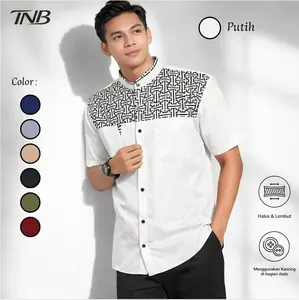 TNB - Atasan Muslim Baju Koko Premium Terbaru 2026 - Lengan Pendek - Batik Falcon Style - Bahan Katun Impor Vito Signature - Gratis Ongkir