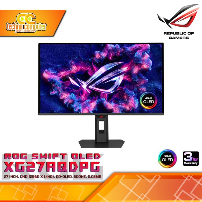 Gambar MONITOR ASUS ROG STRIX OLED XG27AQDPG Gaming Monitor - 27 inch, QHD (2560 x 1440), QD-OLED, 500Hz, 0.03ms dari Techno Computer Bali Kota Denpasar Tokopedia