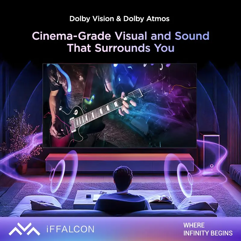 iFFALCON by TCL 65 inch U75 NEW Series Google TV (Android 12) Smart Digital - GAMING TV - 144Hz Native Refresh Rate - 288Hz VRR - AiPQ Pro Processor - Dolby Audio - Google Play/Netflix/YouTube/Disney+ Hotstar/Prime Video - WiFi/Bluetooth 7