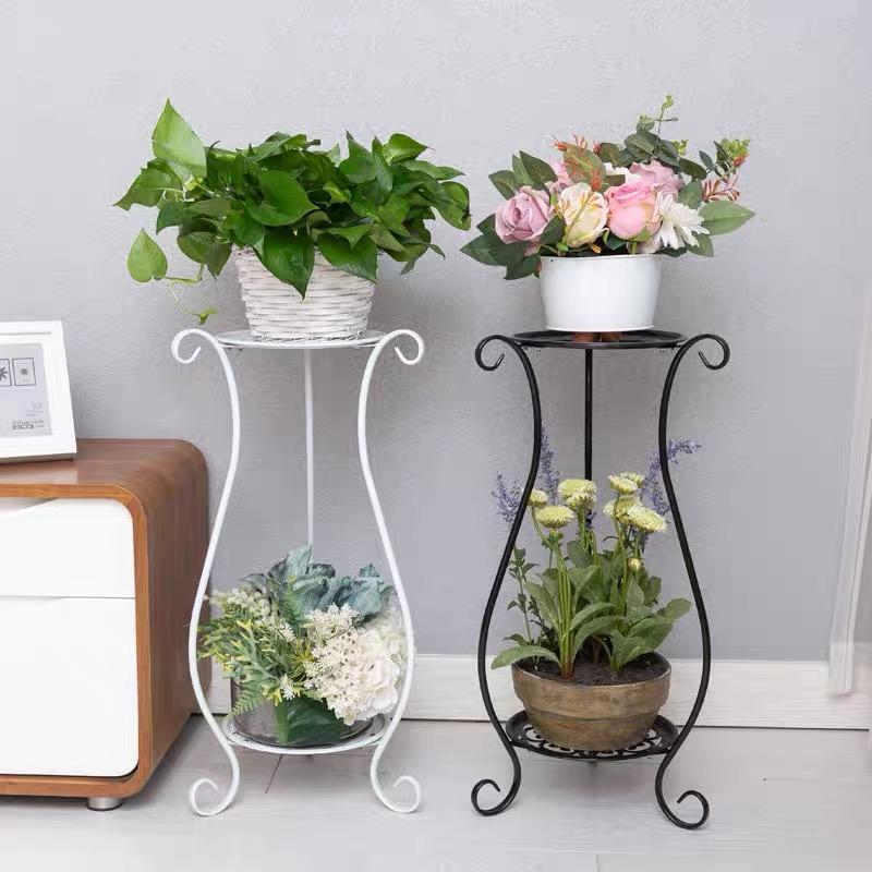 Iron Flower Rack 2 Layer Metal Flower Rack Plant Stand Rak Pasu ...