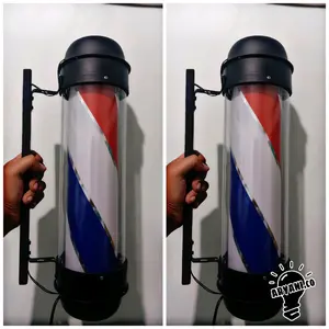 lampu barbershop berputar untuk barbershop dan pangkas rambut