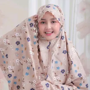 Mukena Anak Tanggung 2In1 Motif Printing Mewah Resleting | Mukena Anak Perempuan Katun Motif