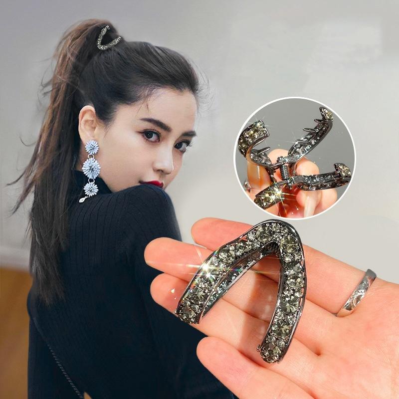 Kẹp Cố Định Tóc Đuôi Ngựa, Kẹp Tóc Hình Chữ V Mới, Với độ phồng tóc Lớn, Nửa Buộc, Thích Hợp Cho Tóc Cao Nữ Women Voi