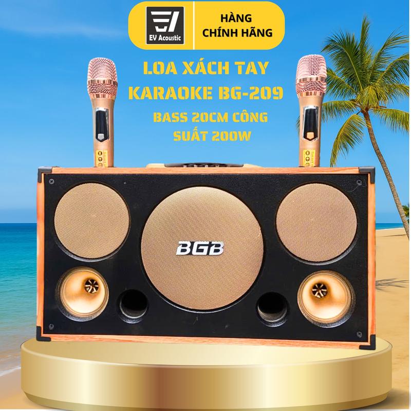 [BG-209 200W] Loa Kéo Xách Tay Hát Karaoke Di Động Bluetooth Đa Năng Bass 20cm Chính Hãng 2025 Mới - Bảo Hành 12 Tháng Củ Loa Kem