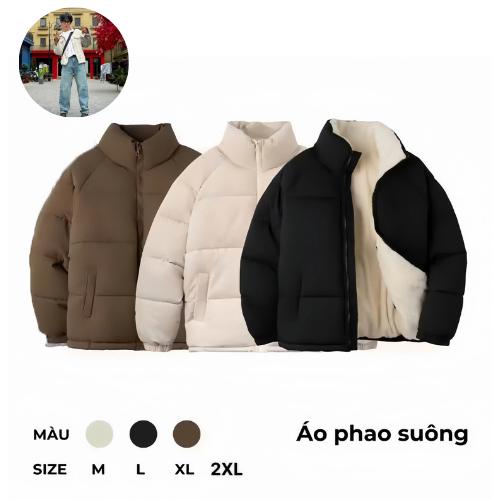    ĐỘC QUYỀN HUY PINO  Áo Phao Nam Lót Lông Cừu Dày Dặn Ấm Áp Mùa Đông Form Chuẩn Form Hàn Quốc 