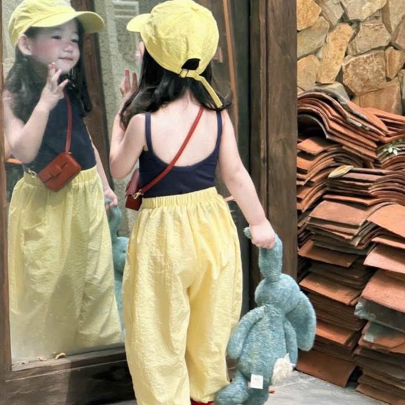 QT sét áo tăm lưng sâu kèm quần dài bo gấu cho bé gái 5-18kg
