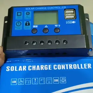 60A Solar Charge Controller  Cell PWM Pengisi Daya Surya 12V/24V 10A 20A 30A 50A 60A USB Panel Surya Charge Charger Aki