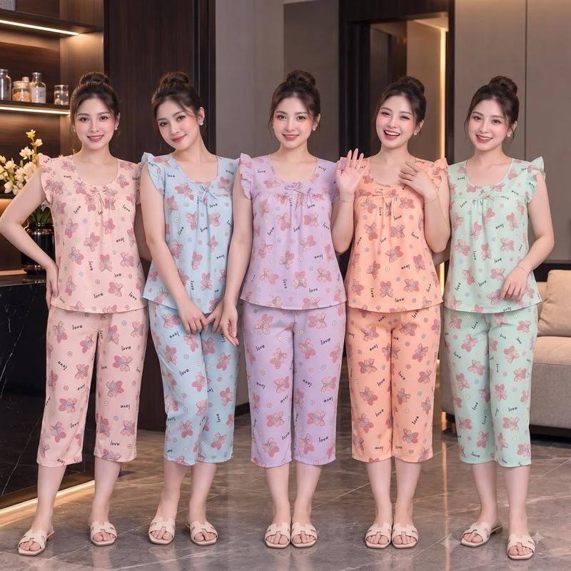 Lững Hình Thú cổ tròn,chất vải lụa mango. Quần 2 túi, may dằn đáy 40 đến 92 kg