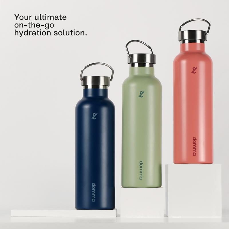 [Domma] 700 ml Metal Handle Lid Insulated Reusable Tumbler Water Bottle - Double Wall Stainless Steel Botol Minum Thermos Kopi Teh 3