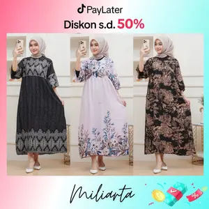 Dres Tamara Wanita Bahan Rayon Motif Adem Nyaman Dress LD 120 busui freindly