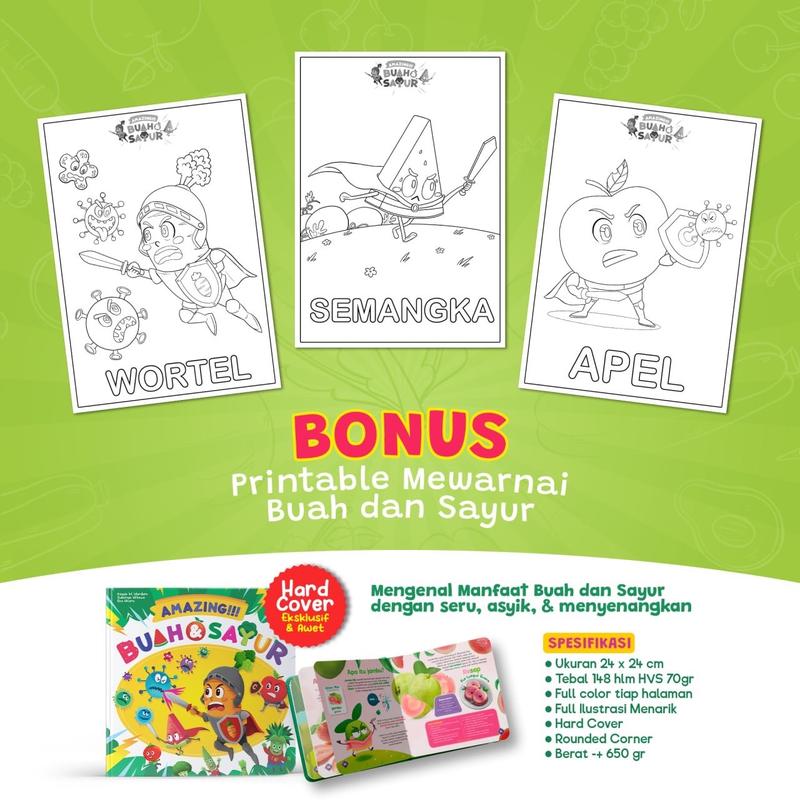 Product Introduction of Buku Anak - Buah dan Sayur - Amazing!!! Buah & Sayur - Buku Ensiklopedia Anak Usia 5+ - Visi Mandiri - Hardcover Books 26