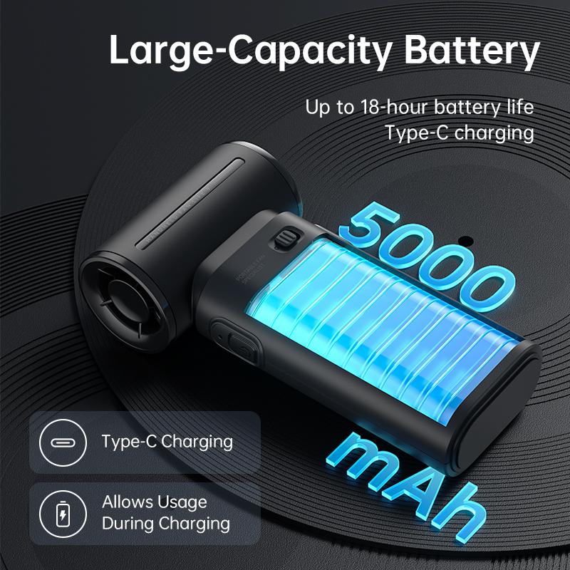 JISULIFE Handheld Fan Life9 Mini Portable Jet Fan Rechargeable USB Fans With 5 Gears Strong Wind Suitable For Summer Outdoor Camping