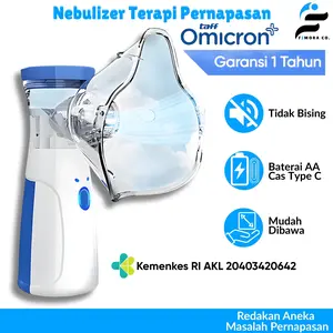 TaffOmicron Nebulizer Uap Alat Nebu Portable Inhaler Uap Obat Terapi Pernapasan Asma Anak Dewasa