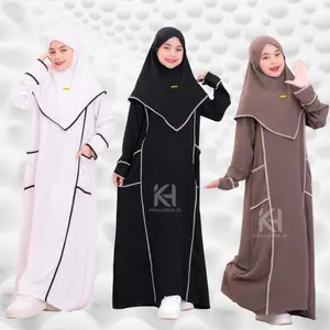 Abaya Anak syari+Hijab Bahan cringkle Gamis Anak Kekinian / Terbaru / Tampilan Elegan Gamis Lebaran 2025-2026 Dress Pesta