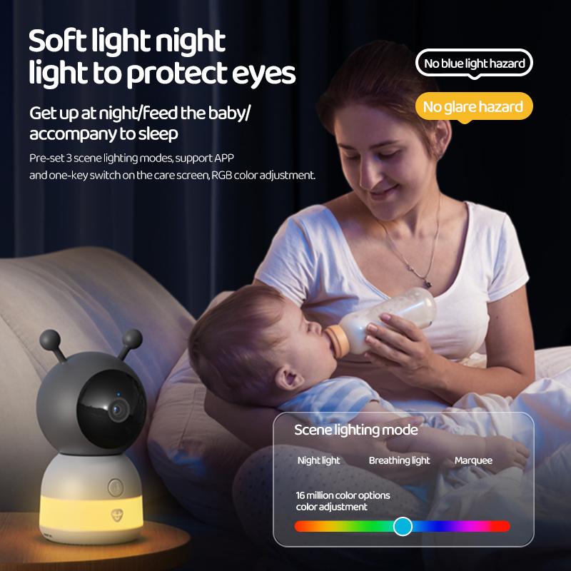 Deer Dad  Baby Monitor Camera Cute Styling 1080p Resolution High-definition Night Vision Five-inch Large Screen Voice Call Colorful Night Lights 4