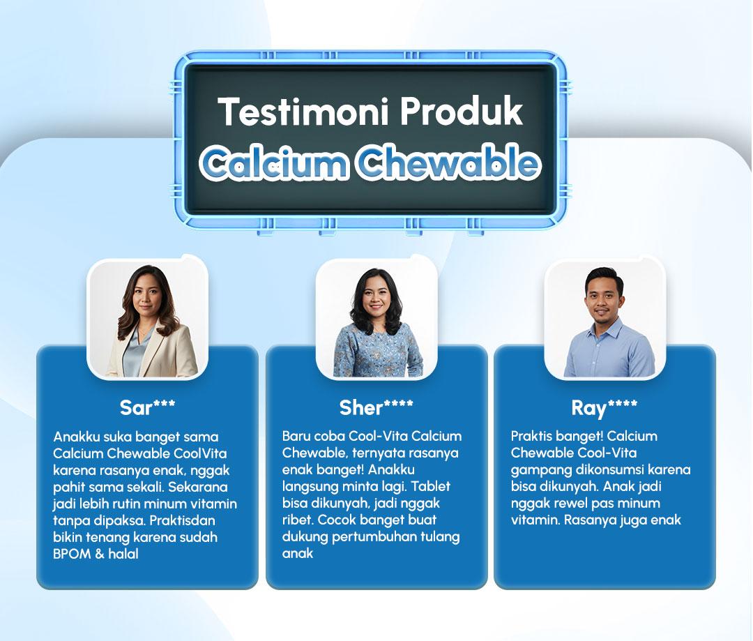 [MCN - 1CAL] Cool-Vita 1 Botol Calcium Chewable 30 Tablet Kunyah Vitamin Tinggi Rasa Susu Bantu Tinggi dan Dukung Pertumbuhan Tulang Secara Optimal untuk Anak dan Dewasa | BPOM & HALAL