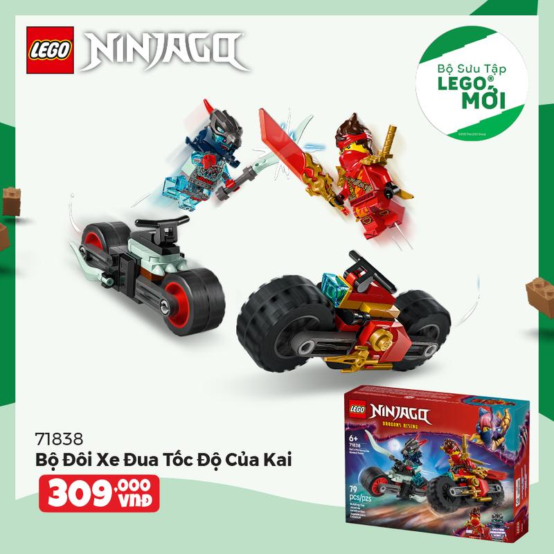 Đồ Chơi Lắp Ráp Bộ Đôi Xe Đua Tốc Độ Của Kai LEGO NINJAGO 71838