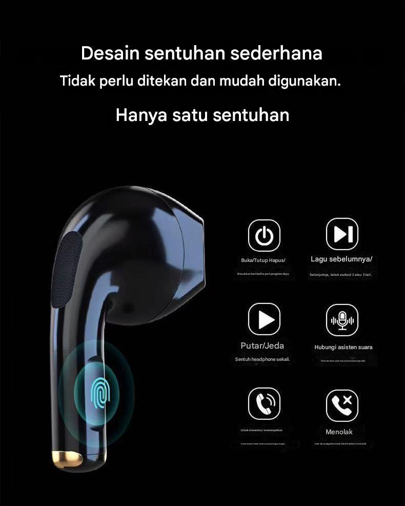 xctopest HT38 Black Myth Wukong AI Earphone TWS 50dB Peredam Kebisingan Aktif, Bluetooth 6.0, Daya Tahan Baterai 47 Jam, Headphone Nirkabel Sejati, IP54