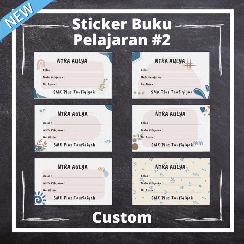 Sticker Buku Pelajaran Custom Pakai Nama Aesthetic / Custom Book Name ...