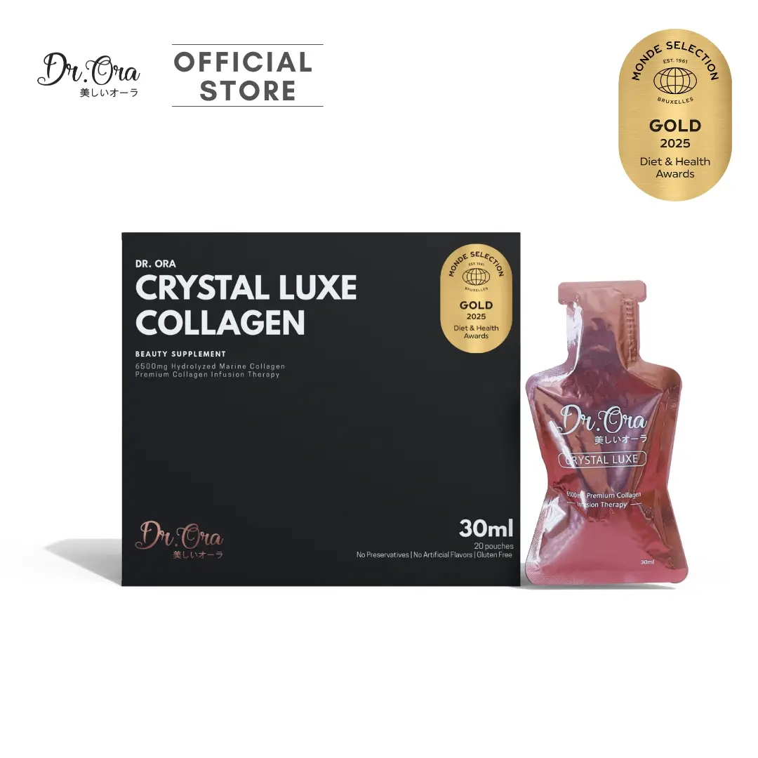 Crystal Luxe 6500mg Red Snapper Marine Collagen Drink | Berries | Dr. Ora | 30ml x 20 sachets in 1 Box skin care gluten free