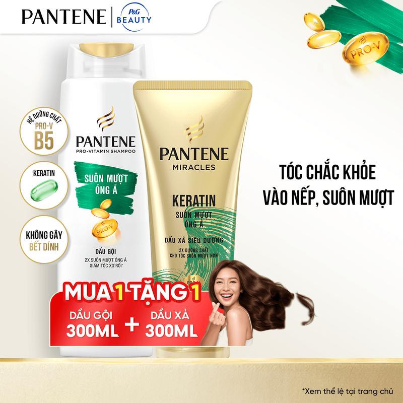 [Mua 1 tặng 1] Dầu Gội + Dầu Xả PANTENE Miracle Suôn Mượt Óng Ả (300ML + 300ML)