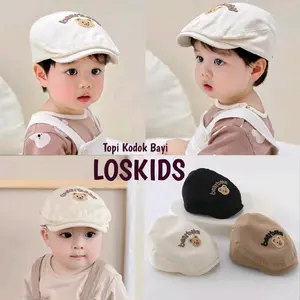 Topi Bayi Topi Anak Bayi Balita Lucu Topi Kodok Anak karakter Bear Baby Bordil terlaris 2024 Laki-Laki