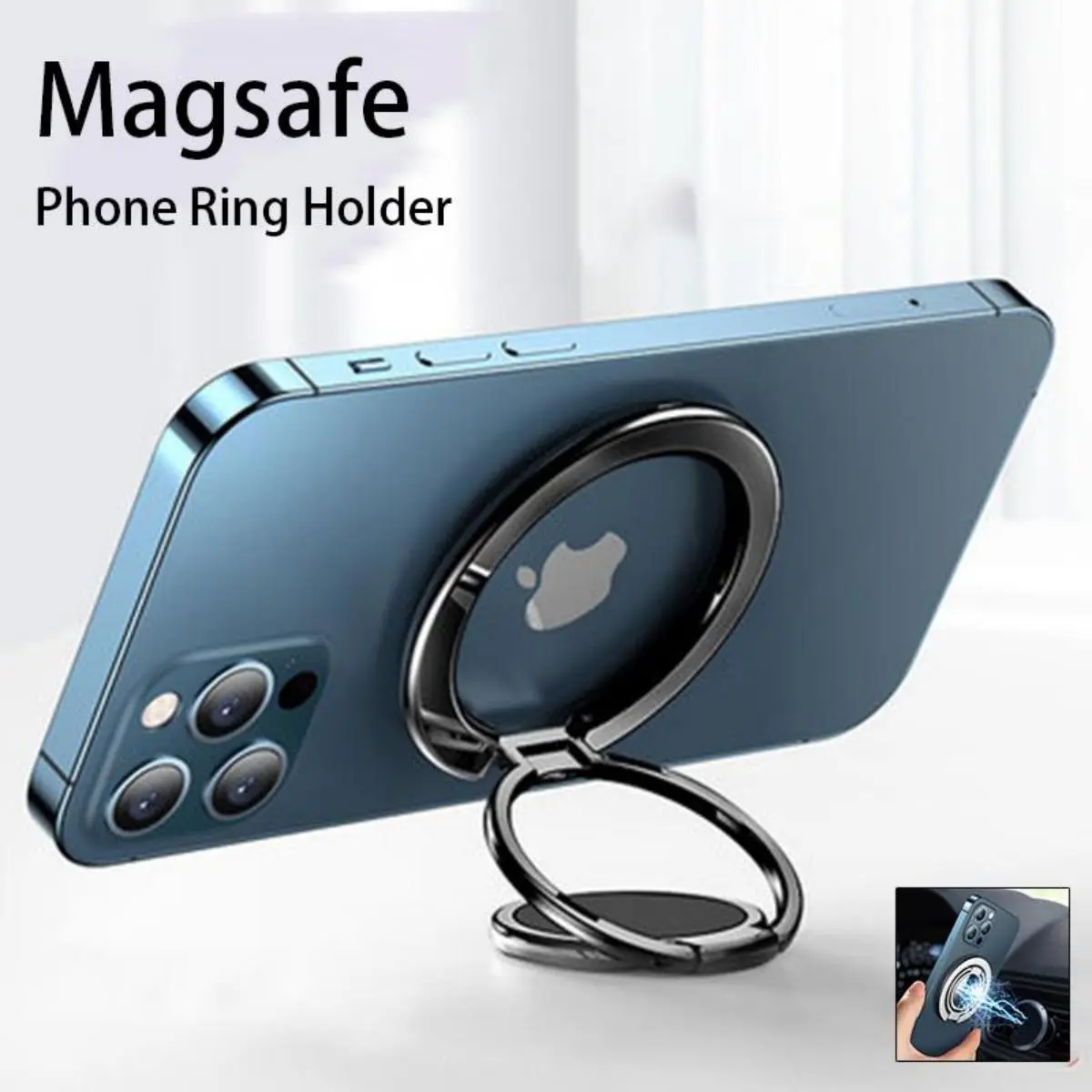 COD    Magnetic Cell Phone Ring Holder Compatible with iPhone 12 13 14 Series MagSafe Removable Cell Phone Grip Kickstand Accessories Metal