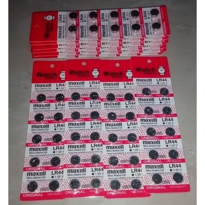 Baterai jam / calculator lr44 ag13 44 maxell murah ready LEMBAR PER LEMBAR baterai