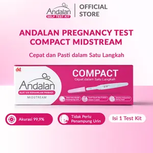 Andalan Compact Midstream Pregnancy Test Pack - Alat Tes Kehamilan Praktis, Tanpa Wadah Urin