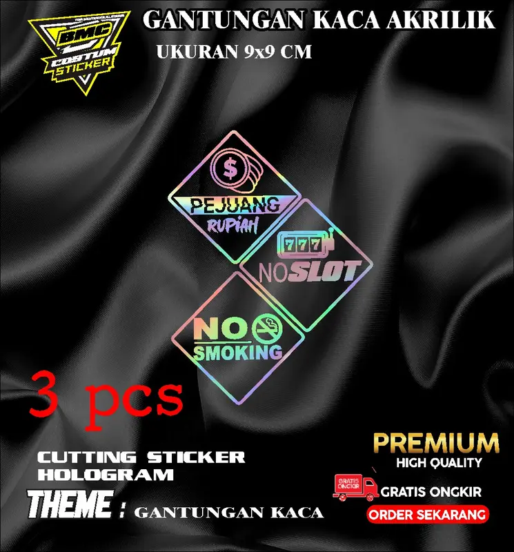 GANTUNGAN KACA AKRILIK/VARIASI GANTUNGAN KACA MOBIL HOLOGRAM 1