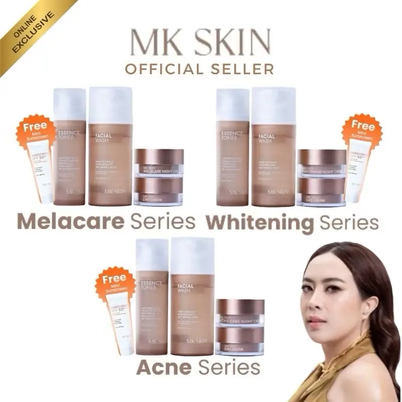 MK SKIN BY MAHARANI KEMALA PAKT SKINCARE Perawatan Facial Wajah (GRATIS SUNSCREEN/MOISTURIZER RANDOM) Mencerahkan Muka Pelembab Moisturizer Membersihkan Berminyak 8