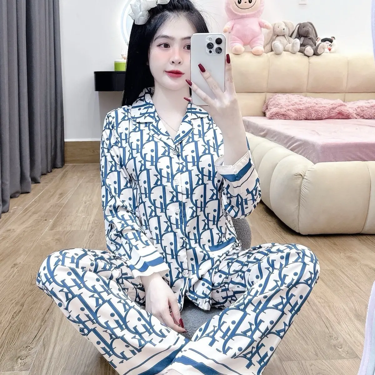 (40-60kg )  bộ đồ ngủ pijama LỤA MỊN LATIN   mềm mịn mát Nữ