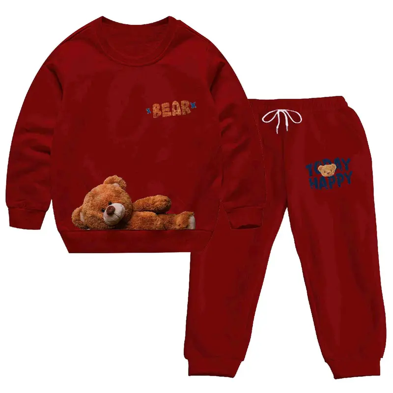 Stelan joger anak Tedy Bear Tidur Karakter lucu Fashion Switer Perempuan Sweater Celana Atasan 2