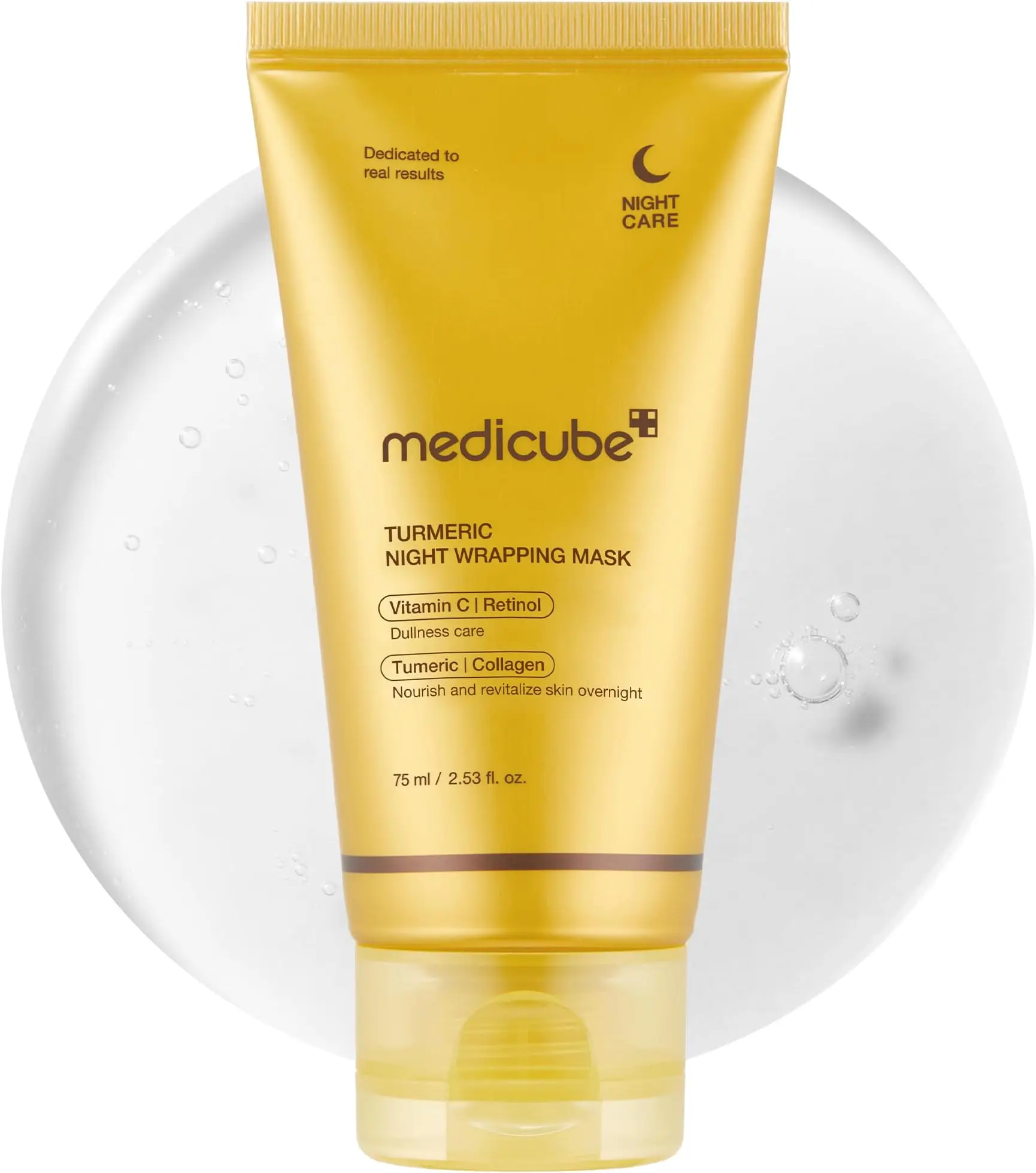 [medicube Official]medicube Kojic Acid Turmeric Overnight Wrapping Peel Off Mask - Nourishes dull, uneven skin with hydrolyzed collagen for glowing skin and skin firmnes. Korean skincare, 2.53 fl. oz.