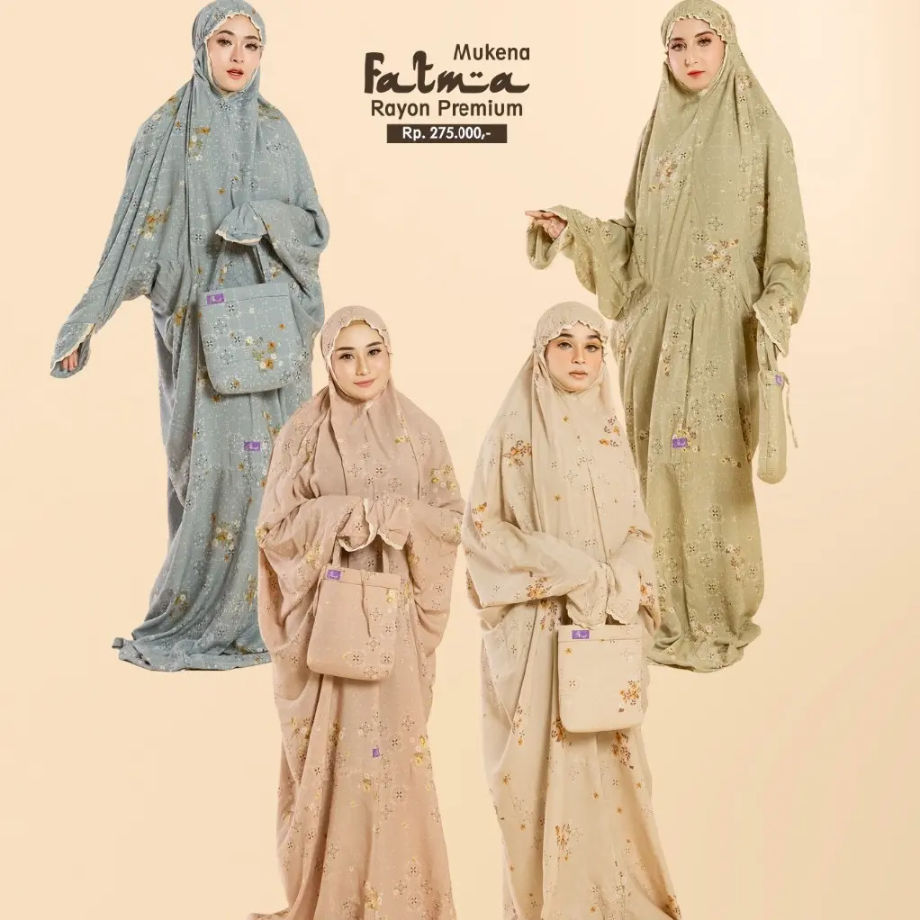 Mukena Fatma Lajuran Motif By Arrafi Rayon Premium
