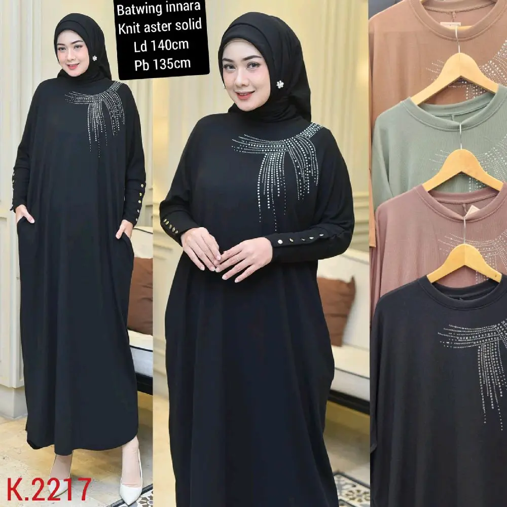 Dress Batwing Innara | Dress Knit Mote Innara | Dress Knit Aster Solid | Dress Knit Lembut | Dress Kaos Knit | Dress Mote | Dress Batwing