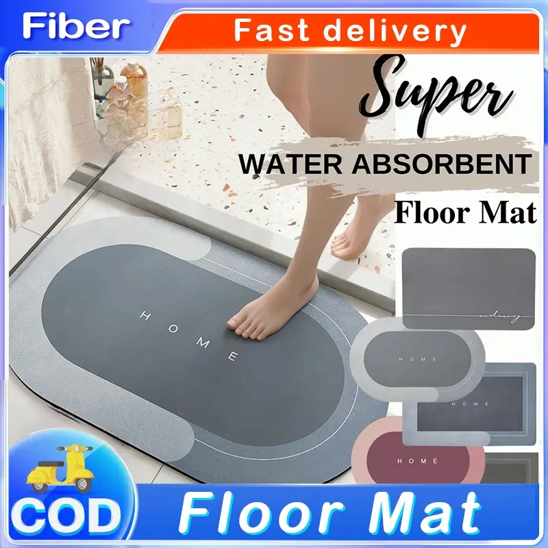 【ready stock】 Bathroom non slip carpet Kitchen bathroom mat Super absorbent diatomaceous mud mat Floor mat Non slip bathroom mat Carpet Supplies