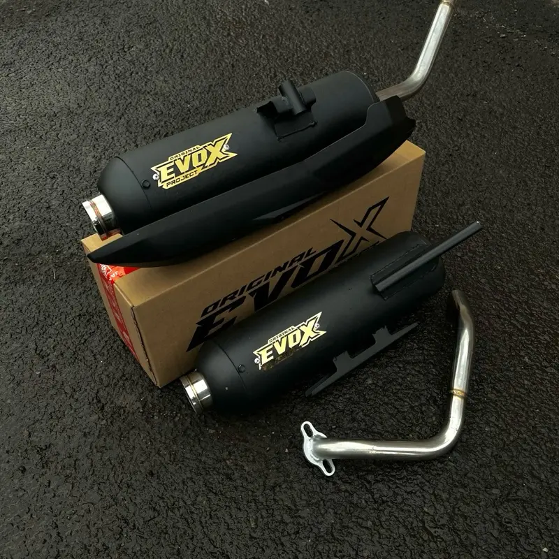 Knalpot Shijiro original EVOX PROJECT tipe standar Racing all matic Beat vario Mio fino xride fazzio filano Dudukan Karbu Vario Kzr 4