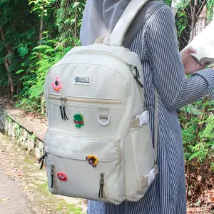 JJ BAGS Ransel Wanita Perempuan Remaja Dewasa Terbaru Populer Viral Tas Sekolah Cewek Gendong Murah Mewah Slot Laptop Tema Lks BackPack Korea Style Bahan DINIER D300 Bonus Pin Kartun Lucu