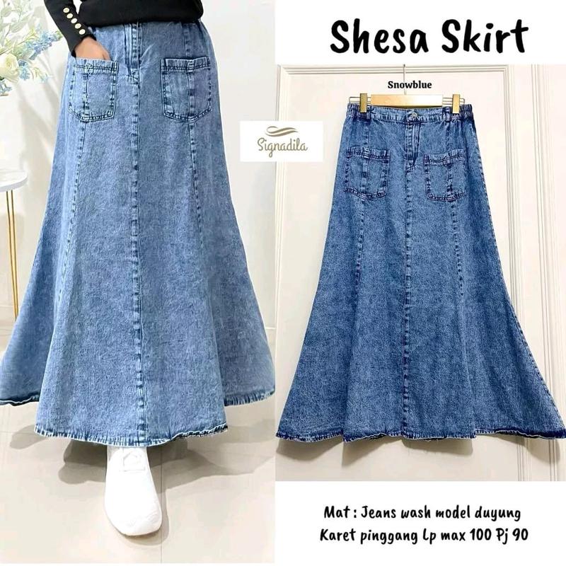 SHESA SKIRT ROK JEANS WANITA MODEL DUYUNG MAYUNG 1