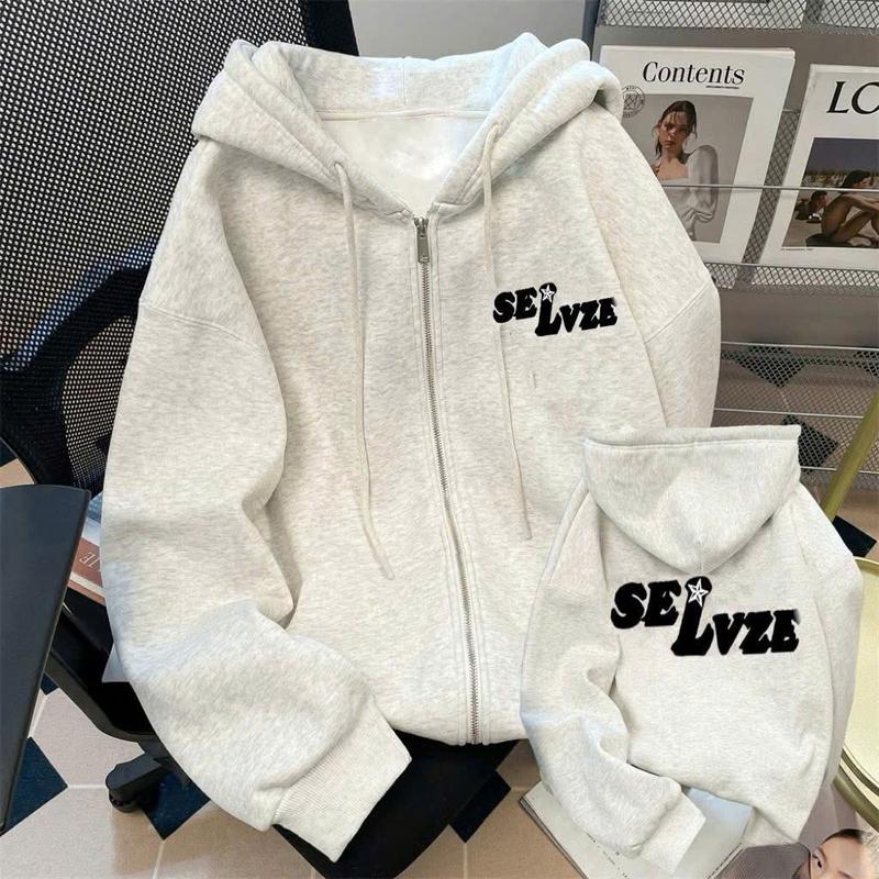  Áo Khoác Nỉ Hoodie Zip Khóa Kéo SELVZE Có Túi Trong Form Rộng Nam Nữ Chất Nỉ Bông Dày Dặn 