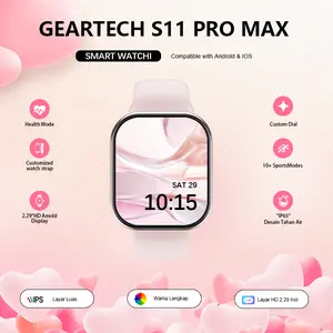 GearTech  Waterproof Mart Watch 11 Pro Max Original 2.2" AMOLED GPS NFC Bluetooth Call Wireless Charging Smartwatch for Women Men
