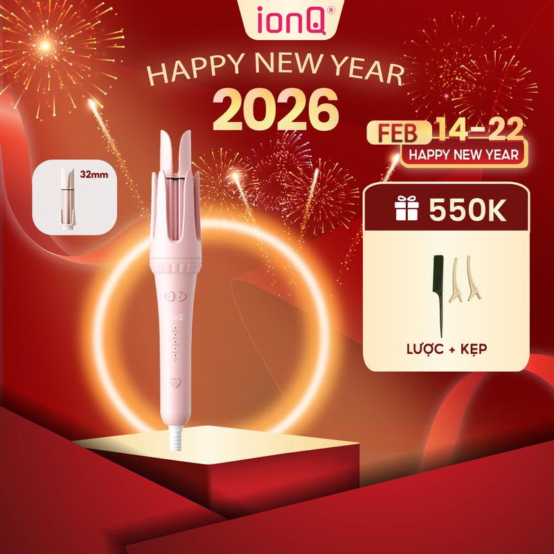   MỞ BÁN  Máy uốn tóc làm xoăn tự động ionQ Wavy Lite trục 32mm xoăn sóng lơi bồng bềnh 200 triệu ion âm chăm sóc tóc 