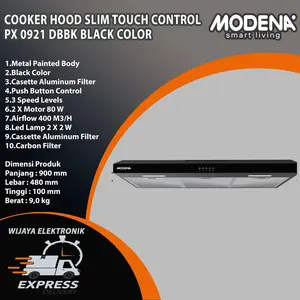 MODENA PX 0921 DBBK - Cooker Hood Slim 90cm Modena Px0921dbbk Garansi Resmi