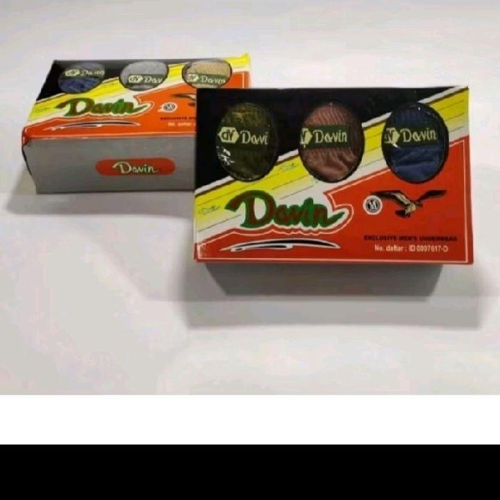 CELANA DALAM PRIA DAVIN 1 PACK ISI 3 PCS WARNA RANDOM UKURAN M,L,XL CD PRIA MURAH KATUN 3