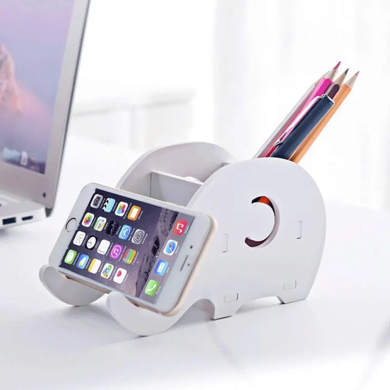 DHWE Rak Pensil Multifungsi Bentuk Hewan Gajah Desk Organizer & Phone Holder 3