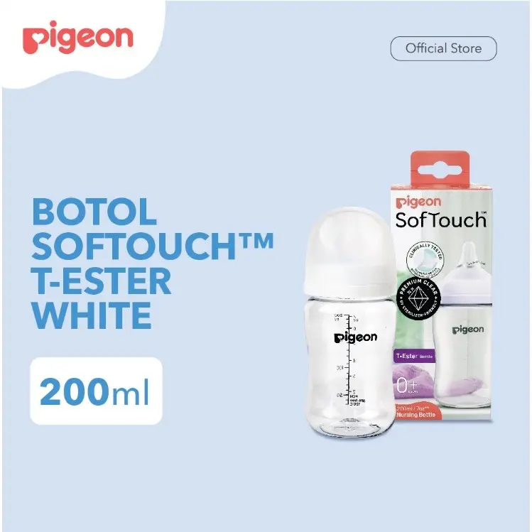 (NEW T-ESTER) Pigeon T-ester Wideneck BPP 200ml 300ml White Green Peach W/ P-PLUS Soft Touch TM Gen 3 Botol Accessories 8