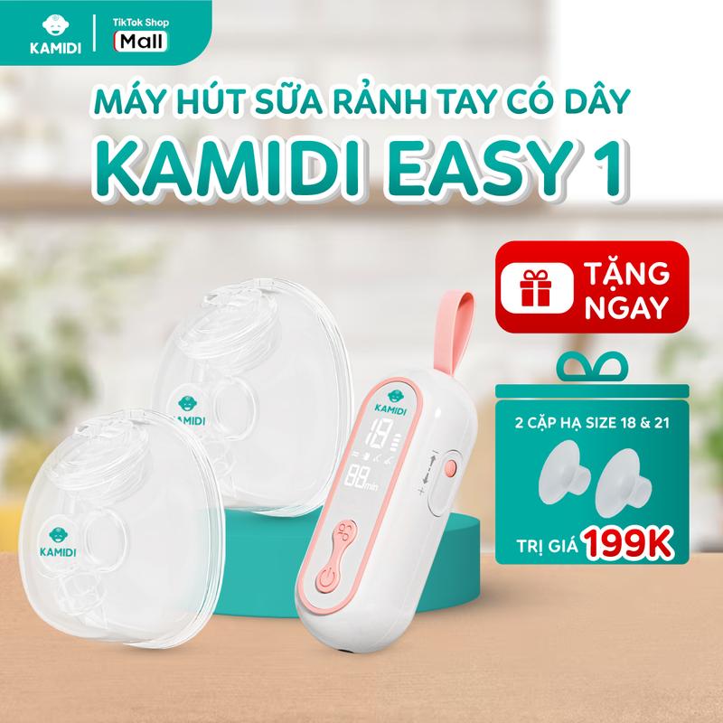Máy hút sữa điện đôi rảnh tay Kamidi Easy 1, 4 chức năng 15 cấp độ hút, phễu silicone mềm mại ôm trọn V1. HÚt không ra sữa, hút yếu xem video shop HD
