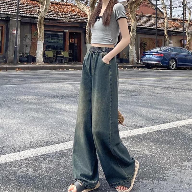 3 SIZE 45-60KG TÙY CHIỀU CAO] QUẦN JEAN CC0123 ỐNG SUÔNG CÓ DÂY RÚT THẬT QUẦN DÀI 98CM ỐN RỘNG 28CM HOT TREND NỮ 0